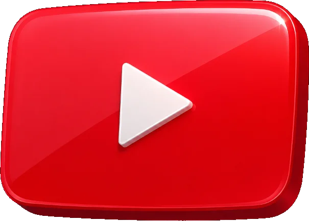 3D YouTube Play Button Icon Bottom Right